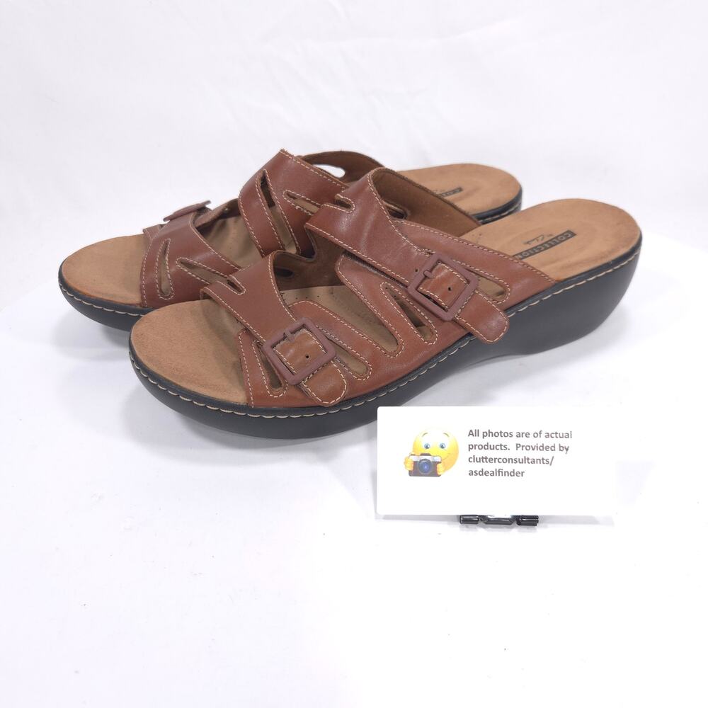 Collection by Clarks Double Strap Casual Sandal Womens Size 11 15190 Brown